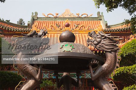 Incense tripod at Tsing Chung temple, New Territories, Hong Kong