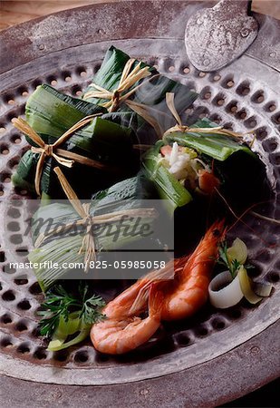 Steamed vegetables stuffed with rice