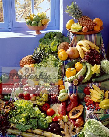 selection of fruit and vegetables