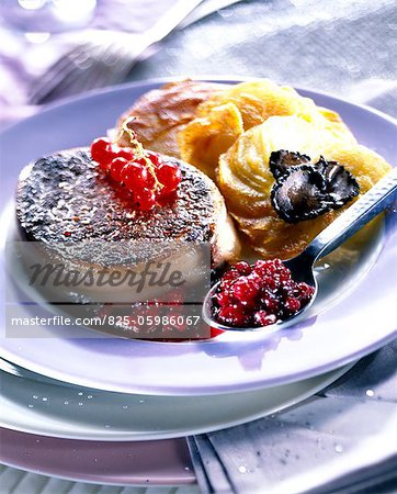 Fillet of beef, cranberry sauce and potato cakes with truffles