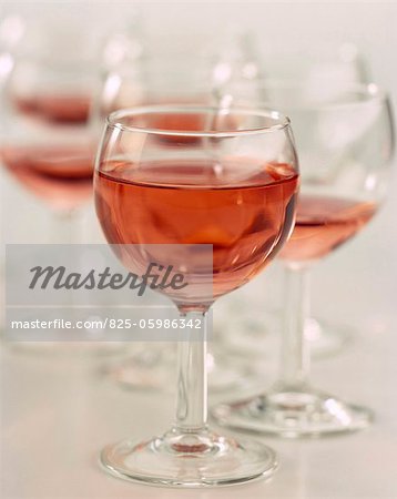 Glasses of rosé wine