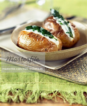 baked potatoes with fromage frais and herbs baked potatoes with fromage frais and herbs