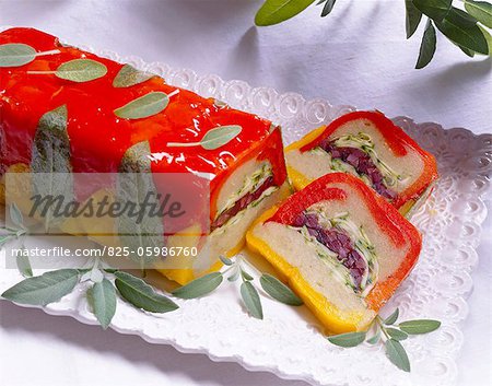 Vegetable terrine with olives