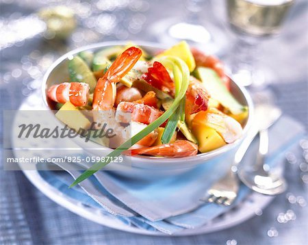 Exotic prawn salad