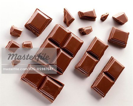 Broken chocolate squares