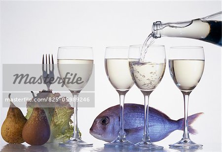 Composition of wine, fish and fruit products