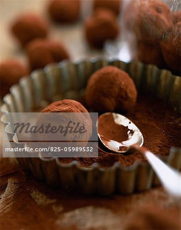 truffes de chocolat saupoudrés