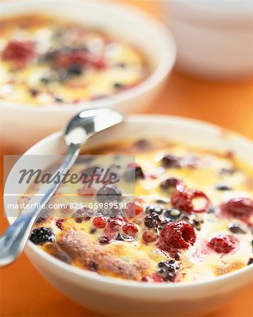 Dessert de Sabayon de fruits été cuits au four