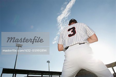 Baseball player, rear view