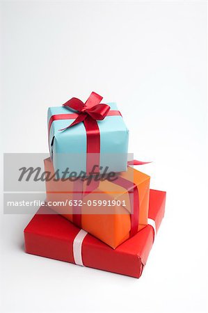 Festively wrapped gifts