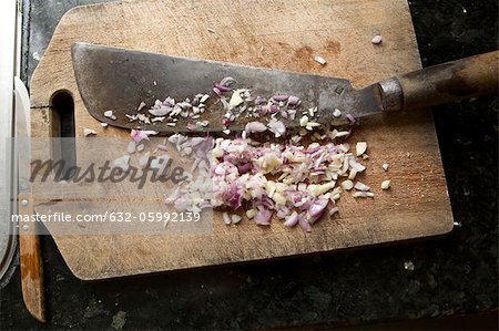 Chopped garlic and onion