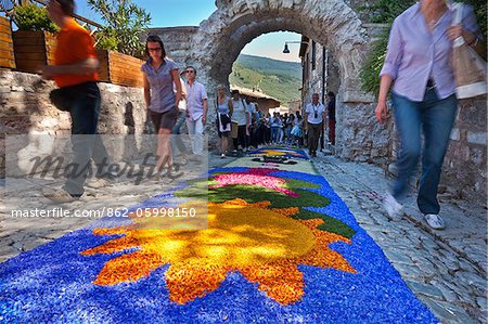 Italy, Umbria, Perugia district, Spello, infiorata.