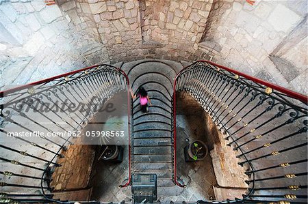 Nordamerika, Mexiko, Michoacan Zustand, Morelia, Colegio de San Nicolas, 1540, der University of Michoacan, die erste Universität auf dem amerikanischen Kontinent; Wendeltreppe