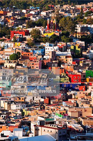 North America, Mexico, Guanajuato state, Guanajuato, colourful hillside house, Unesco World Heritage Site