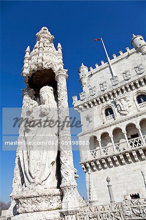 District de Torre de Belém, Belém Tower ou tour de Saint-Vincent, patrimoine mondial de l'UNESCO, Belem, Lisbonne, Portugal, Europe