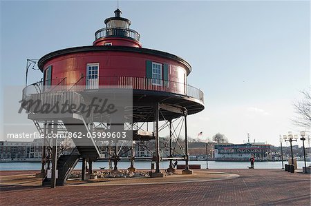 Le phare de sept pieds Knoll, Baltimore, état du Maryland, é.-u.