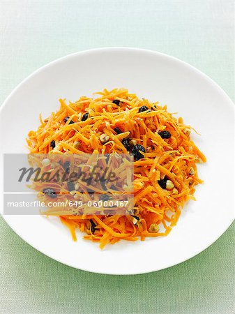 Bowl of grated carrot salad