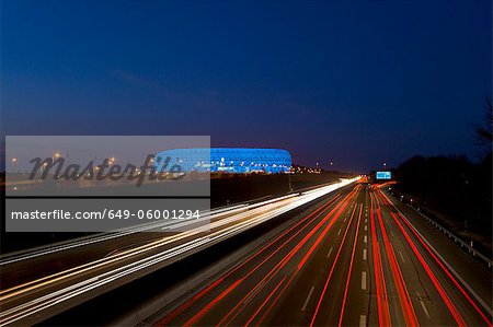 Time lapse view of Autobahn traffic