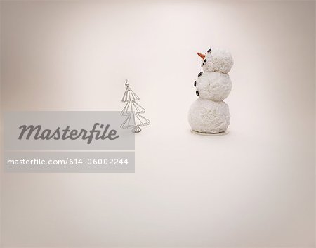 Christmas snowman decoration, studio shot