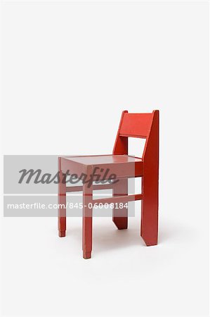Red Painted Wooden Chairs, Dutch, 1920's. Designed at Ecole de La Haye