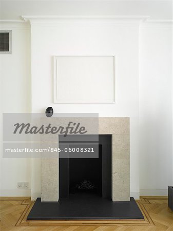 Fireplace in Edgware house extension, London, UK. Architects: Paul Archer Design