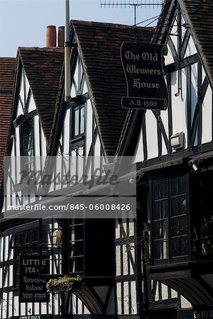 Maison, St Peter Street, Canterbury, Kent, Angleterre tisserand la vieille