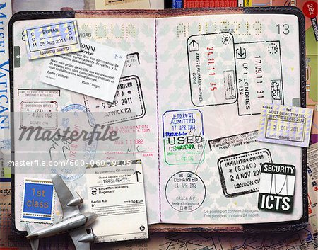 Passeport avec timbres