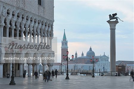 Doge Palast und San Giorgio Maggiore, Venedig, Veneto, Italien, Europa