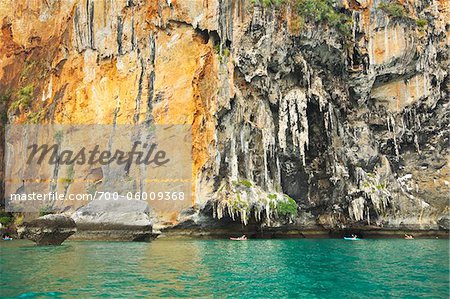 Kaykers in front of Rock Face, Krabi, Thailand