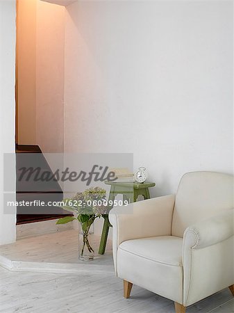 Easy Chair, Flower Arrangement And Side Table Easy Chair, Flower Arrangement And Side Table
