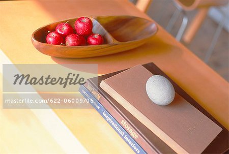 Fresh Red Apple In Wooden Container On Table