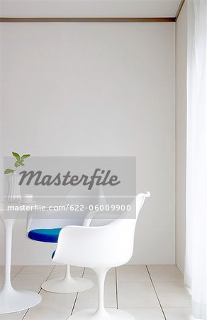 White Stylish Chairs And Table