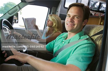 Couple in camper van