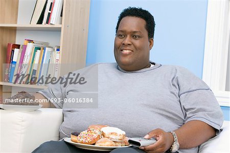 Man Eating Junk Food