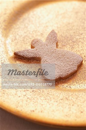 Cookie Angel Christmas sur plaque, gros plan