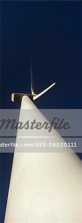 Wind turbine, low angle view