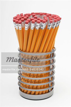 New pencils in container