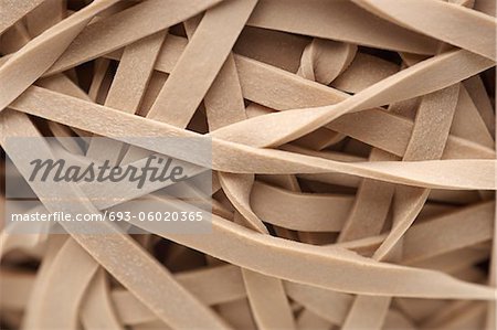 Heap of rubber bands, close-up