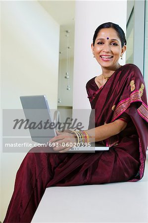 Woman Using a Laptop