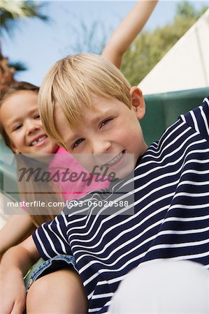 Little Kids on a Slide