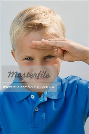 Young Boy Saluting
