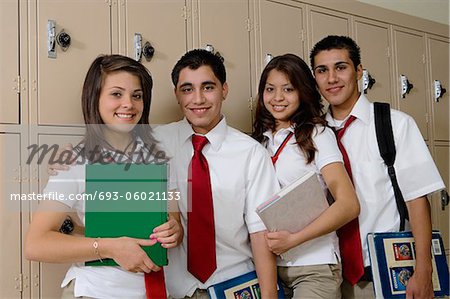 High School Students Beside School Lockers