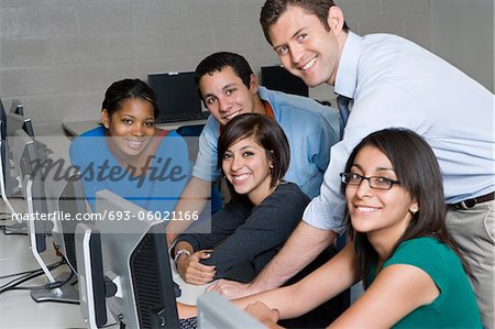 Teacher and Students in Computer Lab