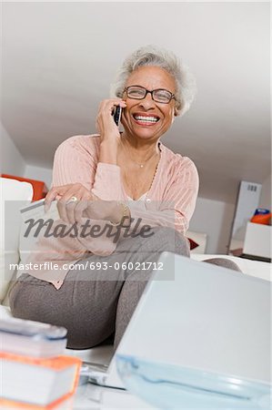 Cheerful Senior Woman On The Phone