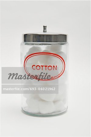 Jar of cotton wool balls