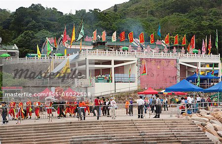 Feiern Tin Hau Festival an Joss House Bay Tin Hau Temple in Hong Kong