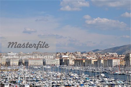 Vieux-Port et ville, Marseille, Bouches-du-Rhône, Marseille, France