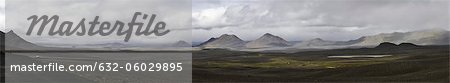 Panoramablick von der kargen Landschaft, Island