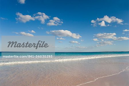 Gentle surf on Pink Sands Beach, Harbour Island, Eleuthera, The Bahamas, West Indies, Atlantic, Central America
