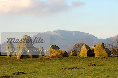 Grassmoor, 851 Meter, von der Castlerigg Stone Circle, Keswick, Lake District-Nationalpark, Cumbria, England, Vereinigtes Königreich, Europa